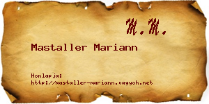 Mastaller Mariann névjegykártya