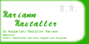 mariann mastaller business card